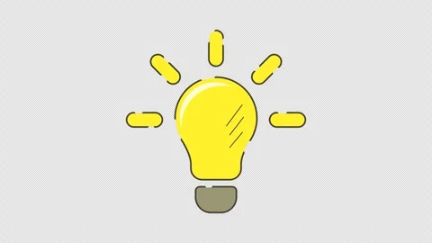 Yellow idea light bulb Stock Footage 335488460
