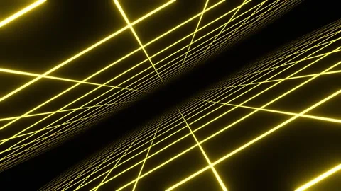 Yellow Infinite Neon Grid Zone Background VJ Loop in 4K Video stock 310294147