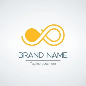 Yellow Infinity Logo Design. Loop abstract symbol. Stock vector illustration Stock Illustration