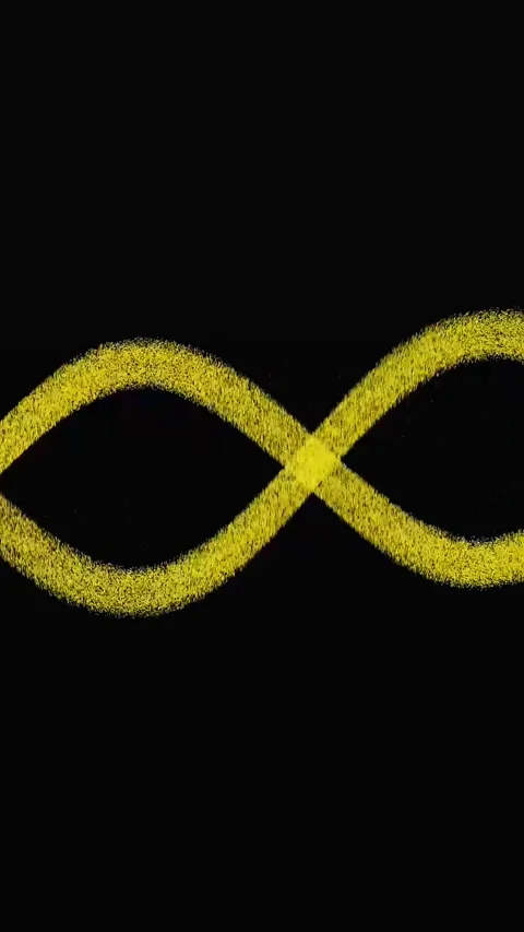 Yellow Infinity Symbol Drawn with Textured Brush Strokes on vertical mobile.. Stock Footage 321727490