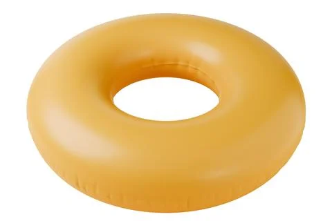 Yellow Inflatable circle on isolated background. 3d render. Stock Illustration