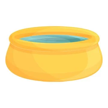 Yellow inflatable pool icon cartoon . Swim fun 스톡 일러스트