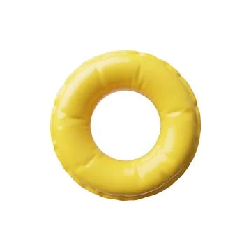 Yellow inflatable ring 3D vector icon, realistic lifebuoy swimming rubber ring Stock Illustration