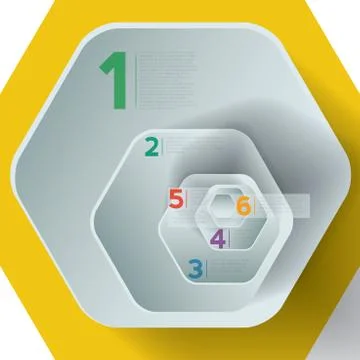 Yellow infographic hexagons Stock Illustration