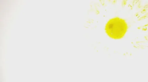 Yellow Ink Drop On White Background  Stock Footage 58763462