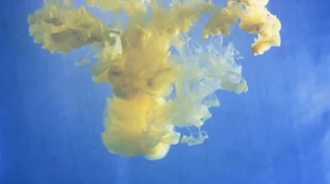 Yellow ink in water Stock Footage 10819373