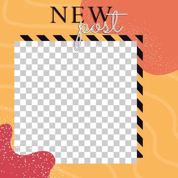 Yellow instagram template empty new post Vector Stock Illustration