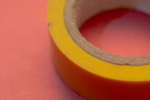 Yellow insulating tape for electrical work. Stock Photos