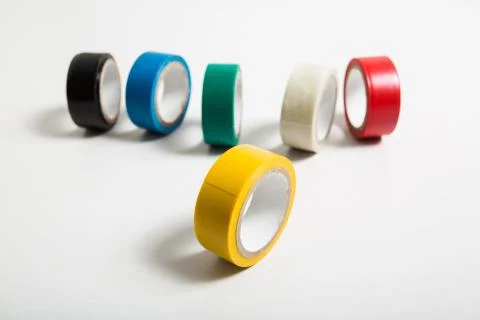 Yellow  insulating tape roll Foto stock