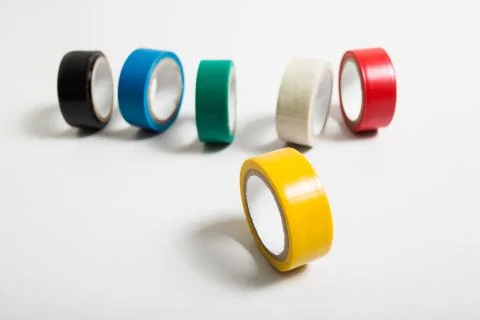 Yellow  insulating tape roll Stock Photos