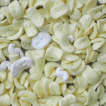 Yellow insulation chips background Stock Photos