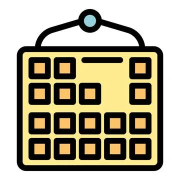 Yellow interactive whiteboard hanging on wall for office presentation Illustrazione stock