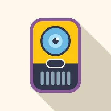 Yellow intercom system is allowing access to the building Stock Illustration