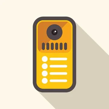 Yellow intercom system for apartment building security Illustrazione stock