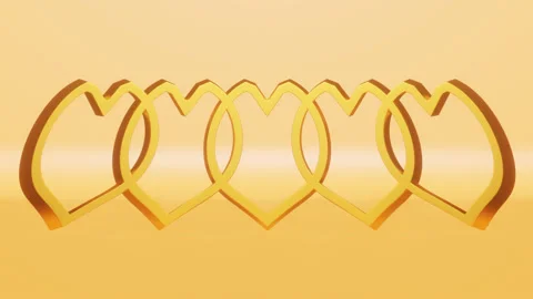 Yellow Intertwined Deforming Hearts Loop. Ideal for Valentine's Day Stock-Footage 229460792
