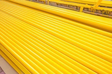 Yellow iron pipe Stock Photos