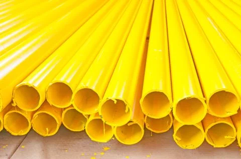Yellow iron pipe Stock Photos