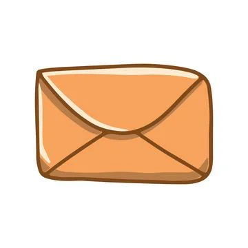 Yellow isolated object on a white background. Envelope vector. A closed lette Stock Illustration