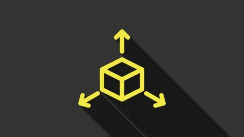 Yellow Isometric cube icon isolated on grey background. Geometric cubes solid Stock Footage 147691880