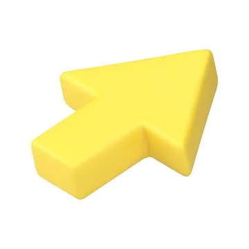 Yellow isometric cursor arrow pointer realistic 3d icon vector illustration Stock Illustration