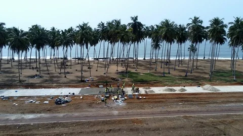Yellow jacket road workers Stock Footage 104669656