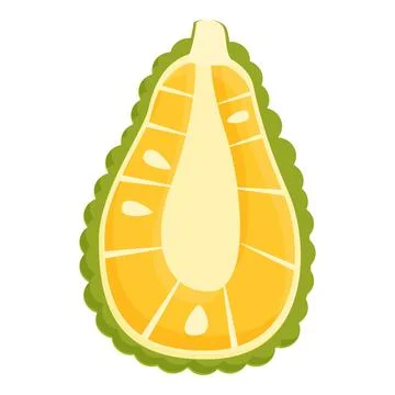 Yellow jackfruit icon cartoon vector. Fruit food Stock Illustration