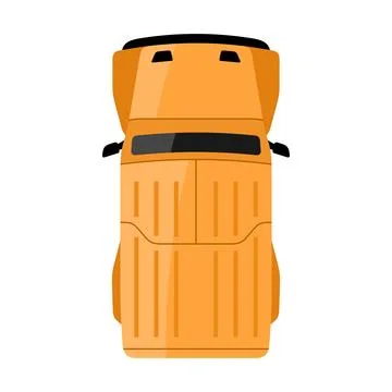 Yellow jeep top view vector illustration Stock Illustration