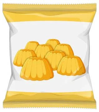 Yellow Jelly Candy Pack Vector Illustration Stock Illustration