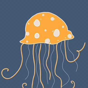 Yellow jellyfish Stock Illustration