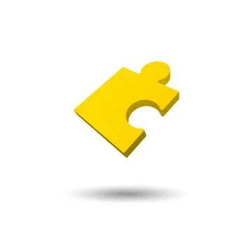 Yellow jigsaw puzzle vector icon Stock Illustration