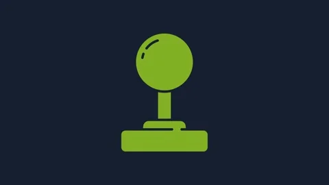 Yellow Joystick for arcade machine icon isolated on blue background. Joystick Stock Footage 232074287