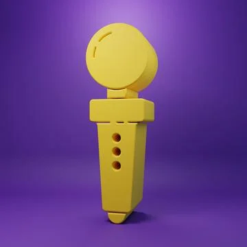 Yellow Joystick for arcade machine icon isolated on purple background. Joys.. 스톡 일러스트