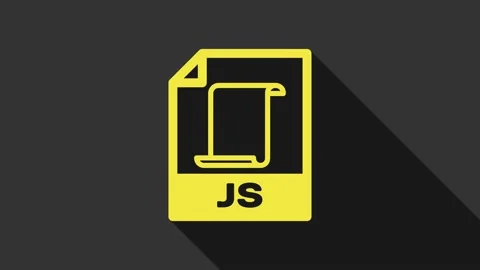 Yellow JS file document. Download js button icon isolated on grey background. JS Stock Footage 147694382