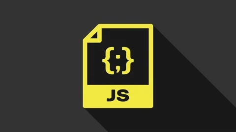 Yellow JS file document. Download js button icon isolated on grey background. JS Stock Footage 147694386