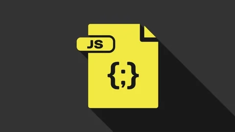 Yellow JS file document. Download js button icon isolated on grey background. JS Stock Footage 147696888