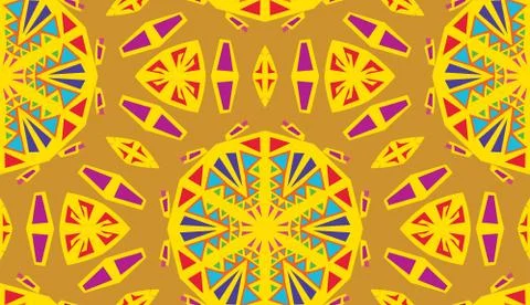 Yellow Kaleidescope Pattern Illustrazione stock