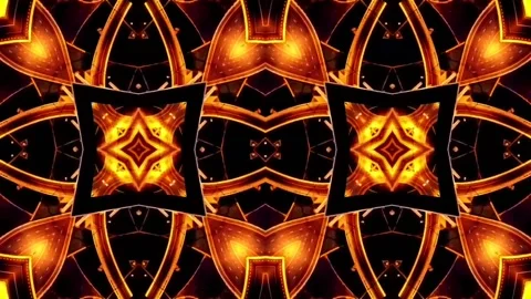 Yellow kaleidoscope Stock Footage 136174426
