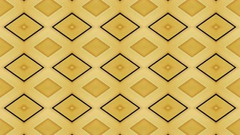 Yellow Kaleidoscopic Pattern.  Abstract Background Loop. Stockbeeldmateriaal 215776811