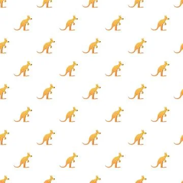 Yellow kangaroo drawing repeating seamless pattern background Stock Illustration