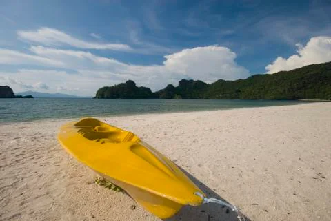 Yellow kayak Stock Photos