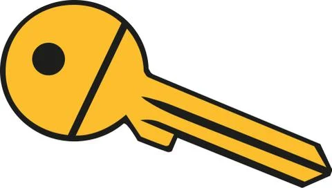 Yellow Key icon Stock Illustration