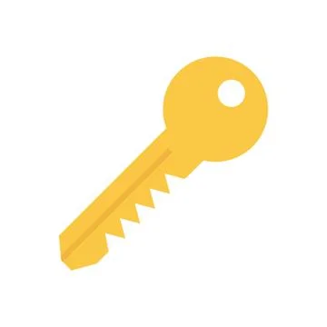Yellow key icon. Ilustración de archivo