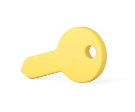 Yellow key unlock lockout web account protective padlock isometric badge real Stockillustratie