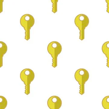 Yellow Keys Seamless Pattern Illustrazione stock