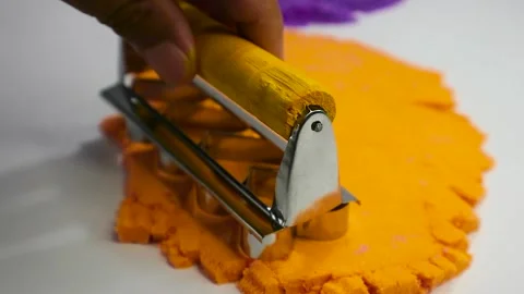 Yellow kinetic sand Video stock 294366799