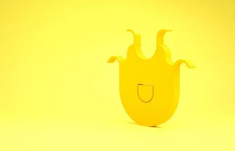 Yellow Kitchen apron icon isolated on yellow background. Chef uniform for coo Stock Illustration