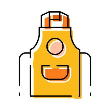 Yellow kitchen apron protecting clothes while cooking Stock Illustration