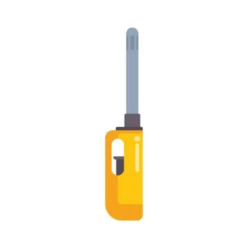 Yellow kitchen lighter with adjustable flame for cooking and baking Stock Illustration