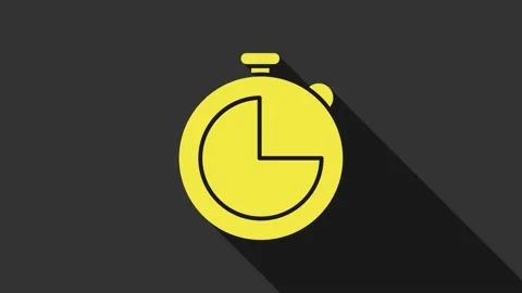 Yellow Kitchen timer icon isolated on grey background. Cooking utensil. 4K Video Video stock 147700609