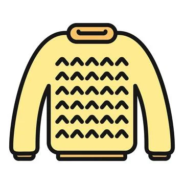 Yellow knitted sweater with patterned chest design 스톡 일러스트